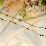 Black Beaded Anklets (Length: 26.5 cm)