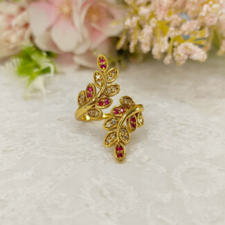AD Adjustable Ring Ruby-White