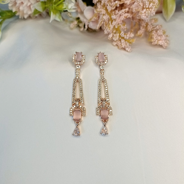 AD Earrings Rose Gold Pink
