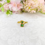 Adjustable Ring Heart Green