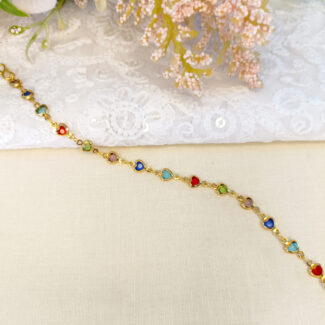 Crystal Bracelet Heart Multi