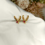 Deer Ear Studs Ruby