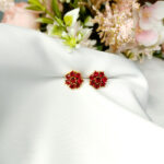 Floral Studs Red