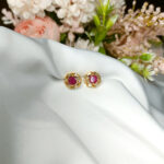Ruby Ear Studs Crystal